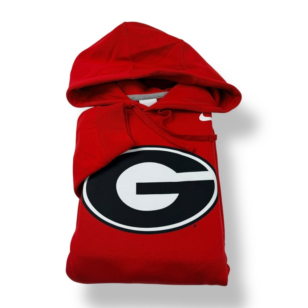 Nike Georgia Bulldogs Red NCAA Hoodie Fleece Pullover Mens XL Sweatshirt